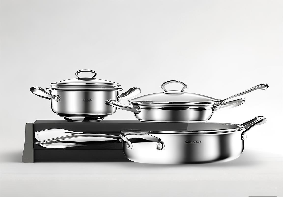 Bộ nấu ăn Baccarat 6 Piece Cookset: Nồi chống dính Titan, Mặt nắp Kính, Đồ nấu ăn Cao cấp